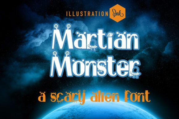Martian Monster Font for Handmade Labels and Invitations