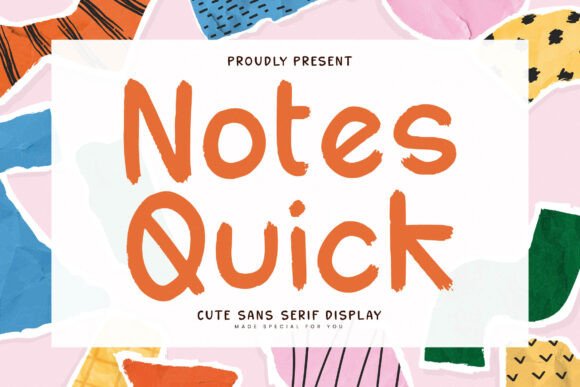 Notes Quick Font: Cute Sans Serif Display for Small Business Branding